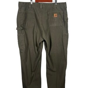 Carhartt Carpenter Work Pants Mens 40x30 Olive Green Utility Canvas Dungaree